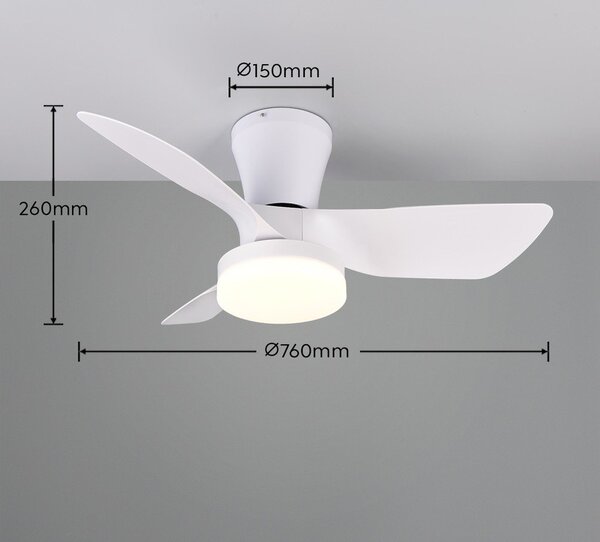 Бяло LED осветително тяло за таван Randers – Reality