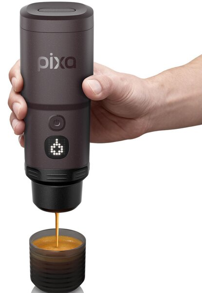 Преносима еспресо машина Wacaco Pixapresso, 20 bar, 9000 mAh, 120 мл, Мляно + капсули, LED тъч контрол, Тъмно бордо