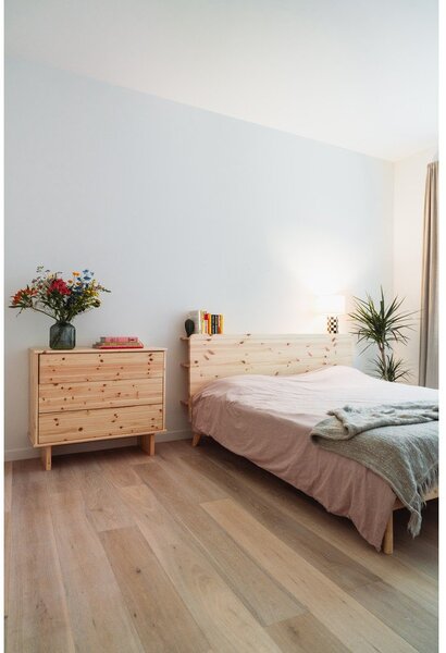 Кафяво борово двойно легло с решетка 160x200 cm Retreat - Karup Design