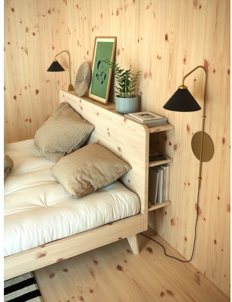 Кафяво борово двойно легло с решетка 160x200 cm Retreat - Karup Design