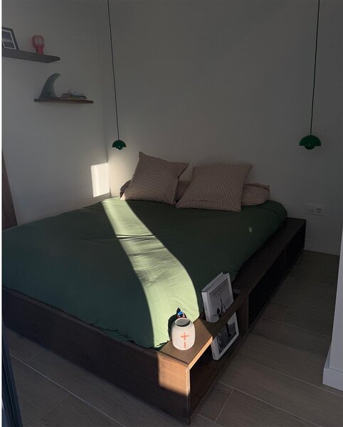 Кафяво борово двойно легло с решетка 160x200 cm Ziggy - Karup Design