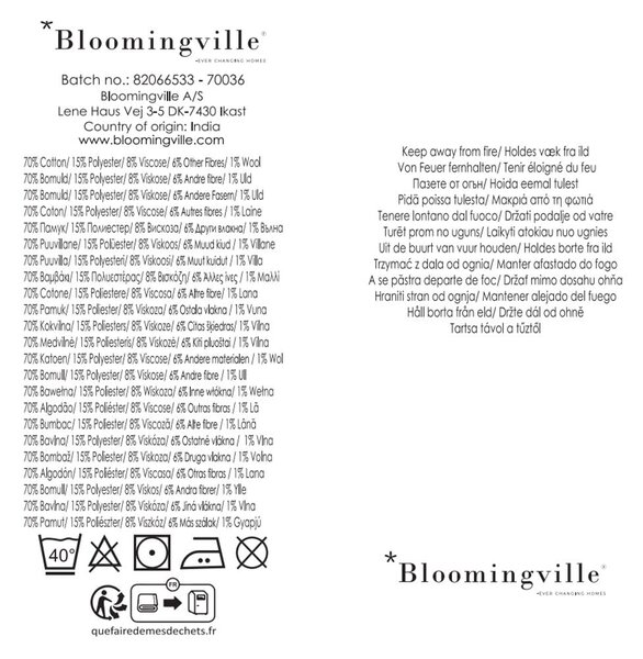 Синьо /бежово одеяло от рециклиран памук 130x160 cm Salobre – Bloomingville