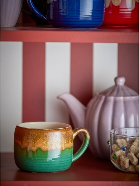 Зелени/кафяви глинени чаши в комплект от 4 бр. 400 ml Sheen – Bloomingville