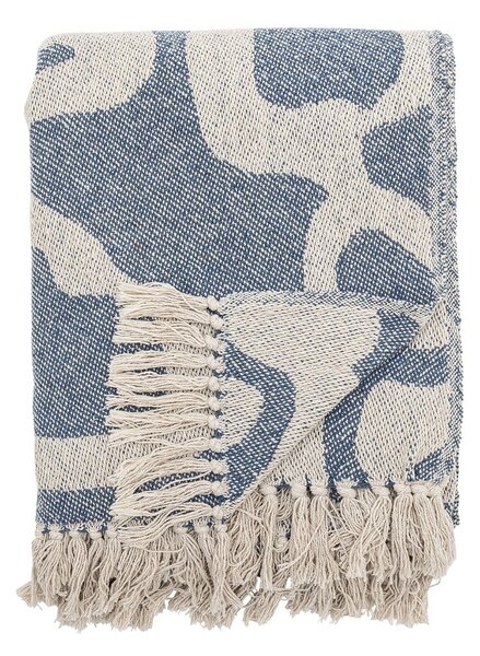 Синьо /бежово одеяло от рециклиран памук 130x160 cm Salobre – Bloomingville