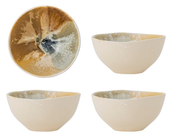 Кремави глинени купички в комплект от 4 бр. 525 ml Lacey – Bloomingville