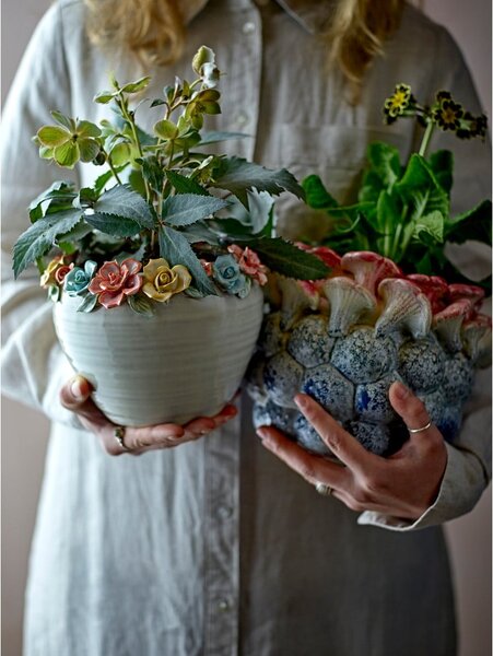 Глинено ръчно рисувано покритие за кашпа ø 19,5 cm Eanna – Bloomingville