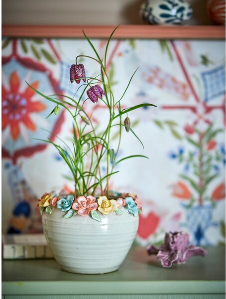 Глинено ръчно рисувано покритие за кашпа ø 19,5 cm Eanna – Bloomingville