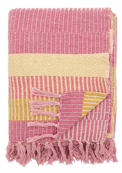 Жълто/розово одеяло от рециклиран памук 130x160 cm Isnel – Bloomingville