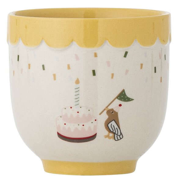 Жълта/кремава глинена детска чаша 150 ml Celebrate – Bloomingville Mini