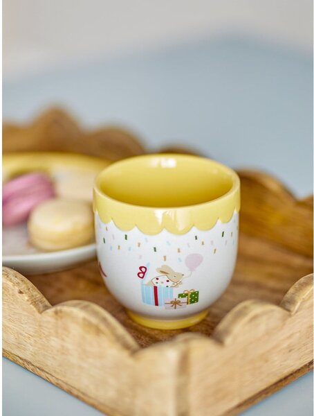 Жълта/кремава глинена детска чаша 150 ml Celebrate – Bloomingville Mini