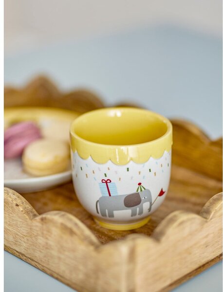 Жълта/кремава глинена детска чаша 150 ml Celebrate – Bloomingville Mini
