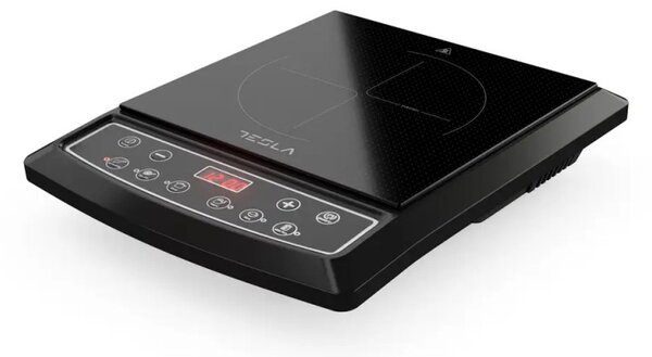 Индукционен котлон Tesla IC200B, 1500W, Керамика, Дигитален дисплей, 8 нива на мощност, 6 програми, Таймер, Черен