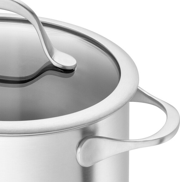 Комплект тенджери Zwilling Essence 66220003, 7 части, Неръждаема стомана 18/10, Многослойно SIGMA Classic+ дъно, Индукция, Сребрист