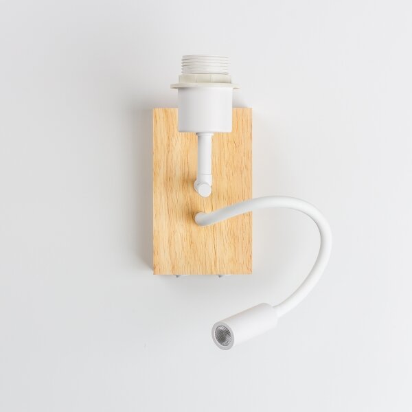 Brilagi - LED Гъвкав аплик NUBILA WOOD 1xE27/25W/230V + LED/3W дъб/бял/кремав