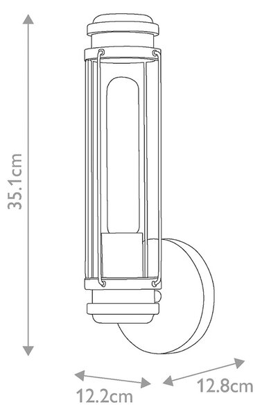 Стенно осветление за баня Masthead, хром, 1 лампа, височина 35 cm, IP44