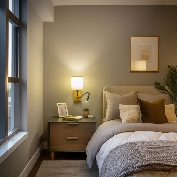 Brilagi -LED Гъвкав аплик NUBILA WOOD 1xE27/25W/230V + LED/3W дъб/черен/кремав