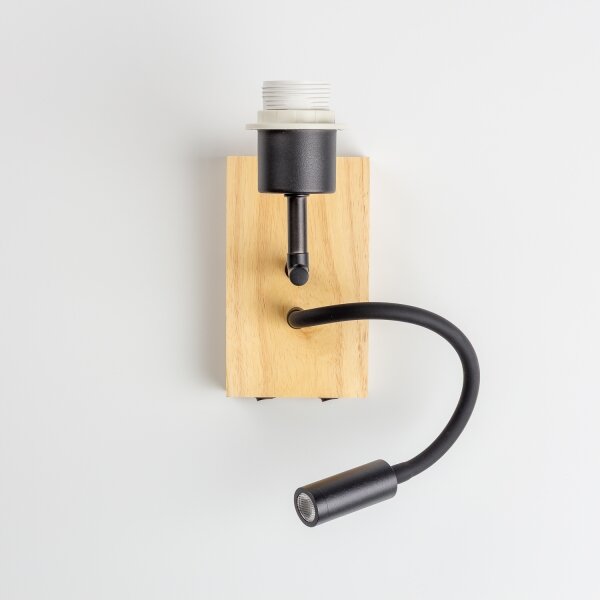 Brilagi - LED Аплик NUBILA WOOD 1xE27/25W/230V + LED/3W дъб/сив