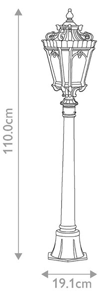 Осветителна пътека Tournai, височина 110 cm, алуминий, стъкло