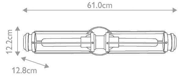 Стенно осветление за баня Masthead, месинг, 2 светлини, височина 61 cm