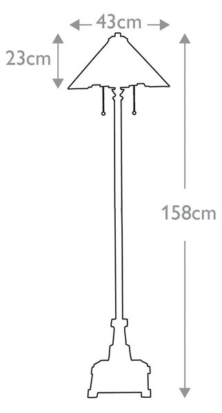 Подова лампа Inglenook, стил Тифани, бронз, височина 158 cm