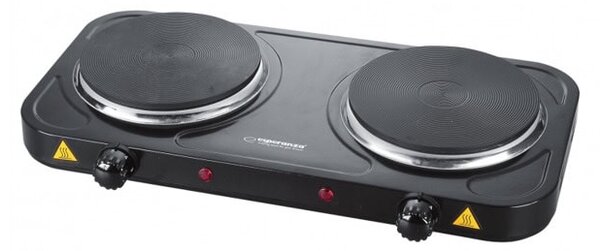 Котлон Esperanza EKH010K, 2 нагревателни зони, 5 степени на мощност, незалепващо покритие, 2000W, черен