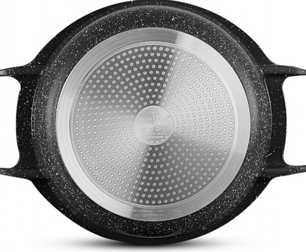 Тенджера Swiss Haus SH-MC24B, 4.3 л, 24 см, Sapphire-керамично покритие, Фурна до 220°C, Индукция, Черен