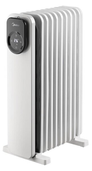 Маслен радиатор Midea MHO2009RCPW, 2000W, 20 м2, 9 ребра, 3 степени, LED дисплей, Таймер, Бял
