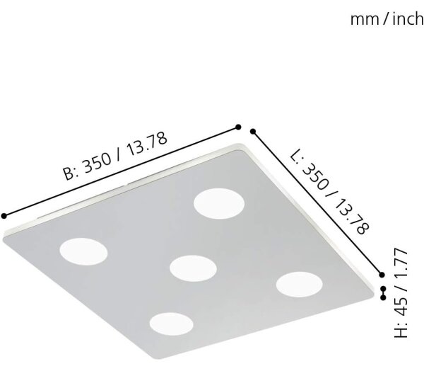 Eglo 96939 - LED За баня Лампа за таван CABUS 5xLED/4,5W/230V IP44