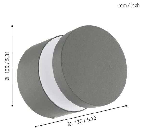 Eglo 97301 - LED Екстериорна Стенна лампа MELZO LED/11W/230V сива IP44
