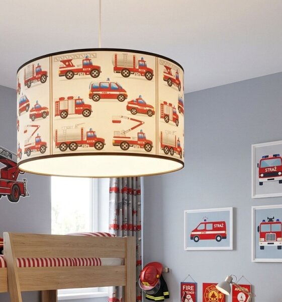 Детски полилей KIDS ROOM 1xE27/60W/230V Ø 40 см, мотив пожарникари