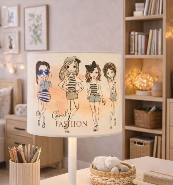 Детска настолна лампа GIRLS VIBES 1xE27/60W/230V Ø 18 см за момичета