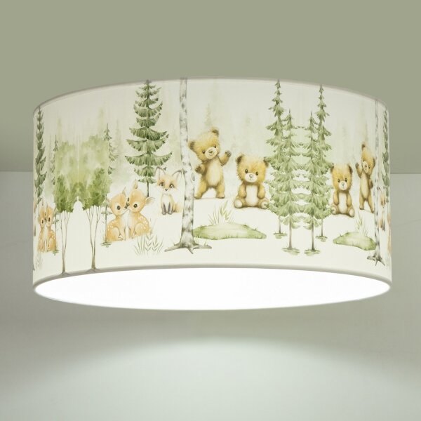 Детско таванно осветително тяло KIDS ROOM 1xE27/60W/230V Ø 40 см с животински мотиви