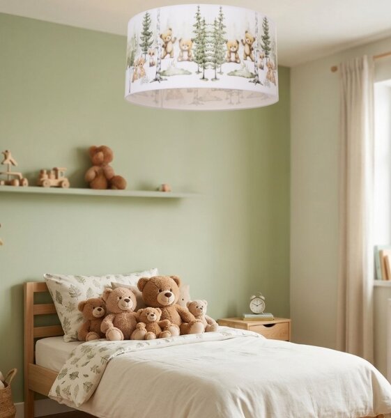 Детско таванно осветително тяло KIDS ROOM 1xE27/60W/230V Ø 40 см с животински мотиви