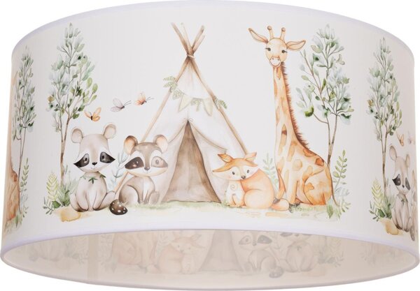 Детско таванно осветително тяло KIDS ROOM 1xE27/60W/230V Ø 40 см с животински мотиви