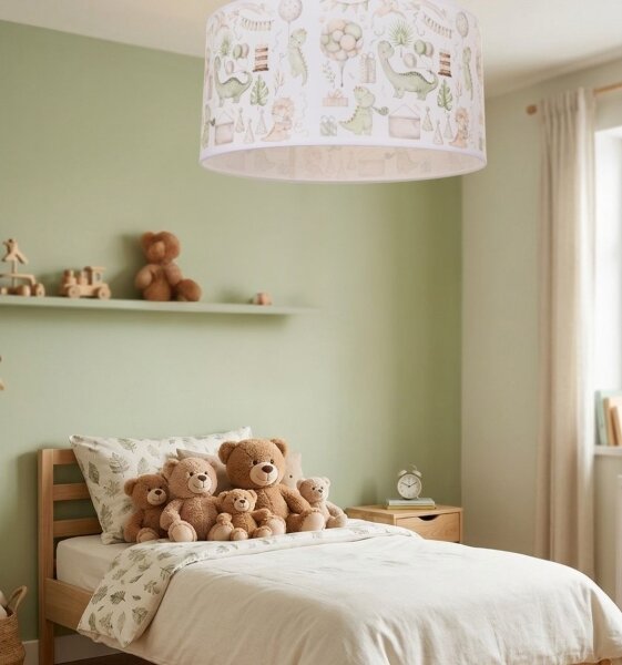 Детско таванно осветително тяло KIDS ROOM 1xE27/60W/230V Ø 40 см, с мотив динозавър