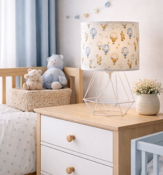 Детска настолна лампа KIDS ROOM 1xE27/60W/230V, диаметър 18 cm, дизайн с балони