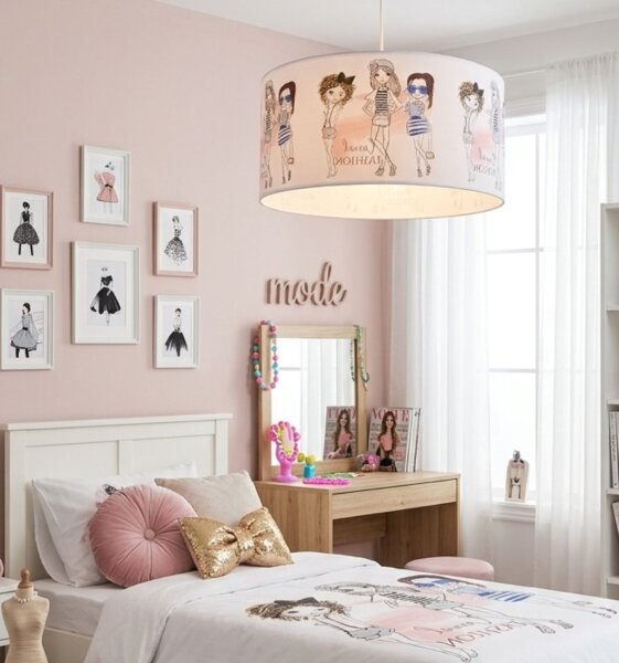 Детски полилей GIRLS VIBES 1xE27/60W/230V, диаметър 40 см, за момичета
