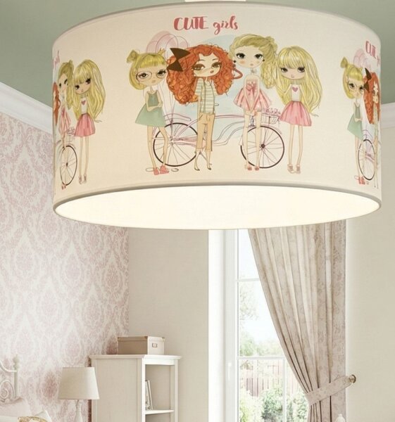 Детско таванно осветително тяло GIRLS VIBES 1xE27/60W/230V диаметър 40 см за момичета