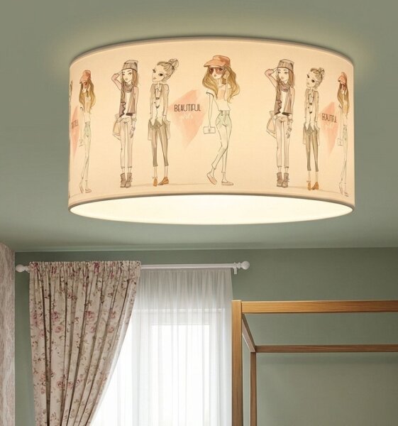 Детско таванно осветително тяло GIRLS VIBES 1xE27/60W/230V, Ø 40 см — за момичета