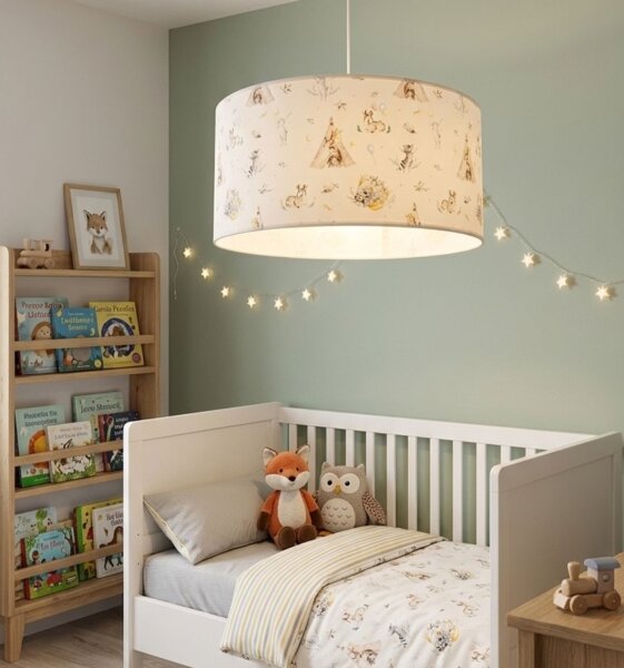 Детски полилей KIDS ROOM 1xE27/60W/230V, Ø 40 cm, с животински мотив