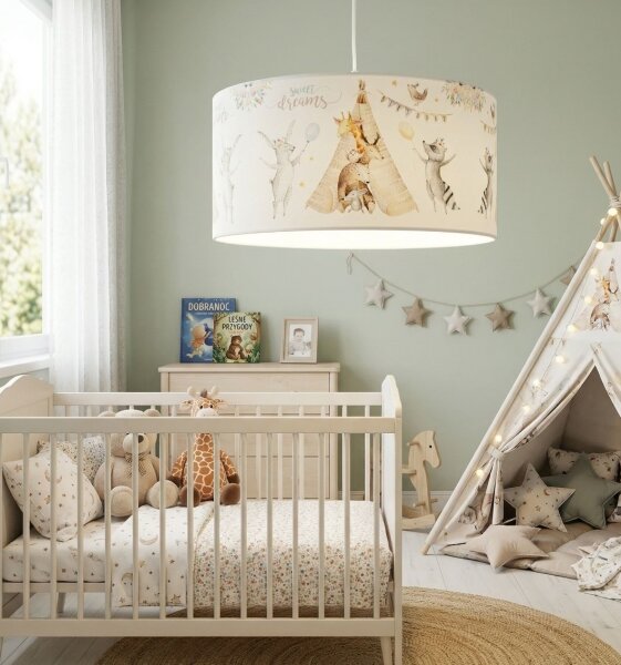 Детски полилей KIDS ROOM 1xE27/60W/230V, Ø 40 cm, с животински мотив