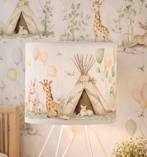 Детска настолна лампа KIDS ROOM 1xE27/60W/230V Ø 18 см с животинчета