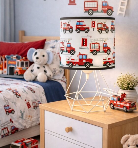 Детска настолна лампа KIDS ROOM 1xE27/60W/230V Ø 18 см пожарникари