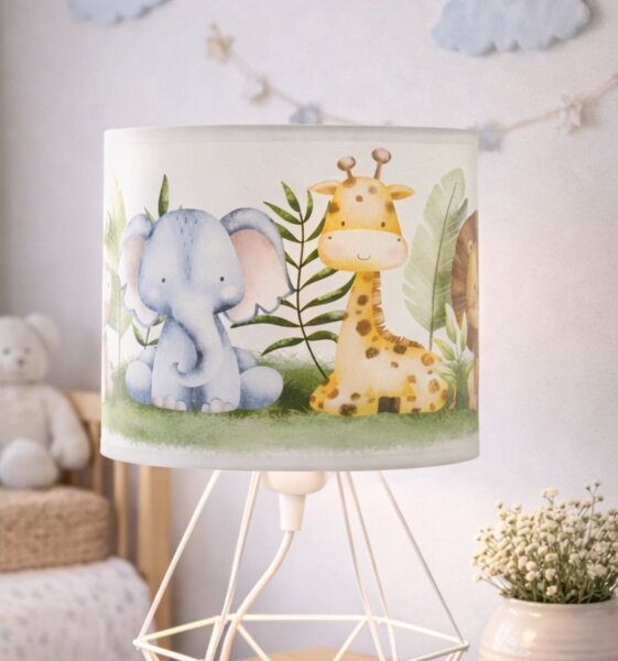 Детска настолна лампа KIDS ROOM 1xE27/60W/230V, Ø 18 см, мотив джунгла