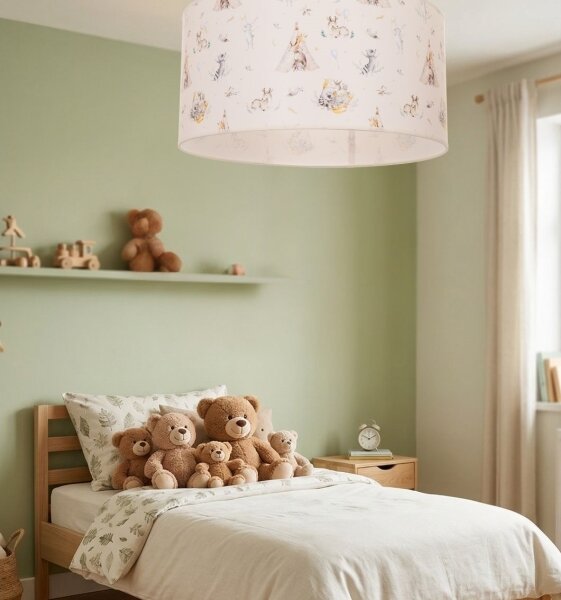 Детско таванно осветително тяло KIDS ROOM 1xE27/60W/230V Ø 40 см с животински мотиви