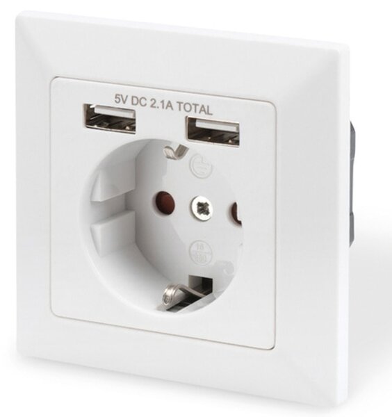 Контакт ASSMANN DA-70613, 2x USB, бял