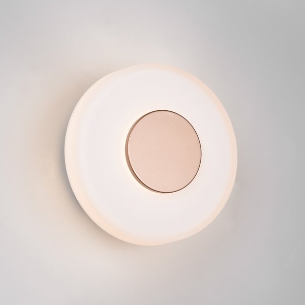 Trio Lighting Светодиодна стенна лампа Celeste, кафява/бяла, Ø 22 cm, стъкло, димируемо, Затъмняване, Кафяв / ръждив, Дневна/трапезария, Стъкло, Модерен