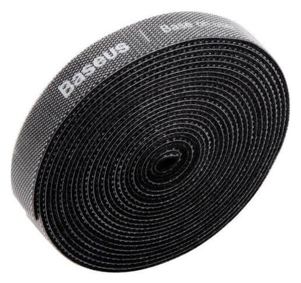 Лента за организиране на кабели Baseus Rainbow Circle Velcro Strap, 300Cm, велкро, черна
