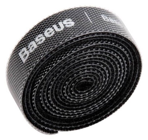 Лента за организиране на кабели Baseus Rainbow Circle Velcro Strap, 100Cm, велкро, черна