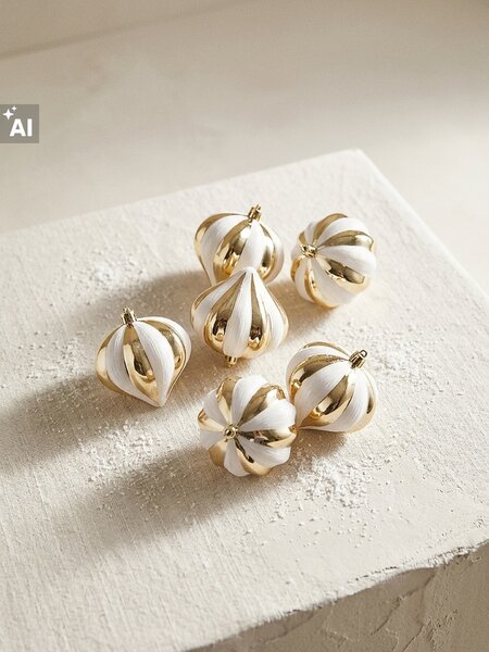 Sinsay - Комплект от 6 коледни топки - бял